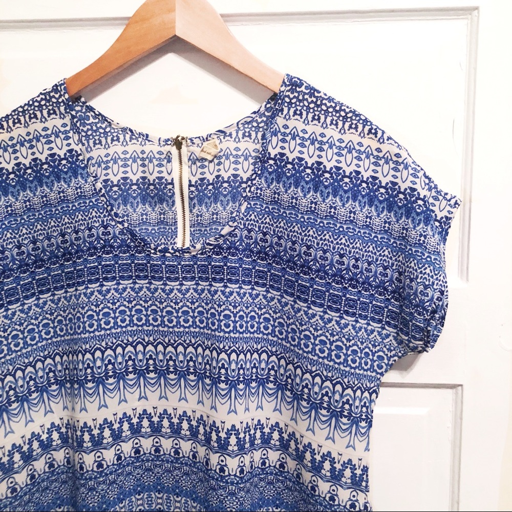 Blue Patterned Top